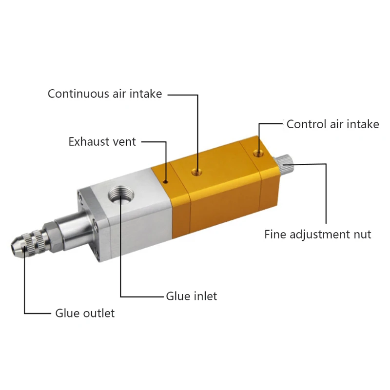 Pneumatische Präzision Abgabe Ventil UV Abgabe Ventil Anti-tropf Silikon Ventil Saugen Zurück Epoxy Silikon Harz Kleber