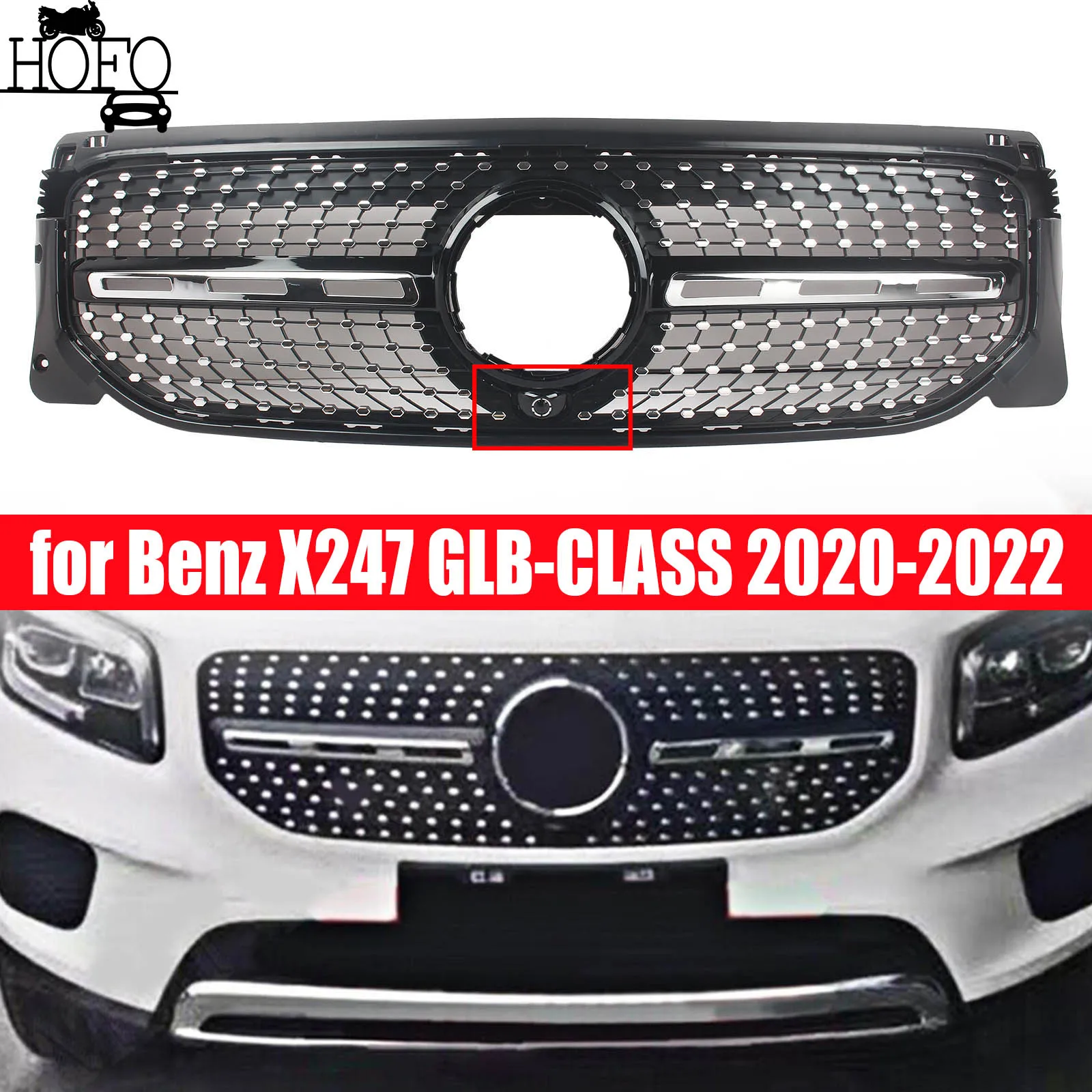 

Front bumper grille for Benz X247 GLB-CLASS 2020-2022 Replacement Facelift Sport Front Bumper Grille Racing Grill