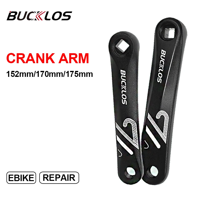 

BUCKLOS Bike Crank Arms Aluminum Alloy Ebike Spinning Cranks 152mm 170mm 175mm Bicycle Cranks Spline Square Hole MTB Bike Part