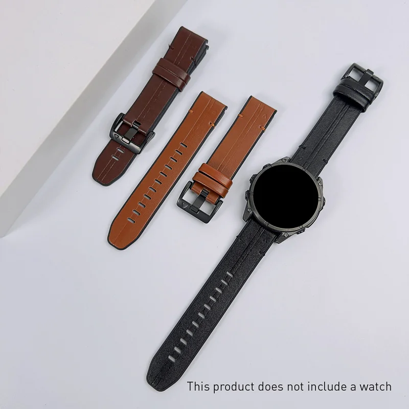 Pasek skórzano-silikonowy QuickFit BUSKOZ 22/26mm do zegarków Garmin Fenix 8 E 7 7X 6 6X Pro 5 Epix Gen 2/Enduro 3/965 — zdjęcie produktu 3