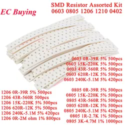Kit de résistance SMD 500, 0603 pièces, sac 191, 25 valeurs x 20 pièces, coordinateur électronique 20R 12K 43R 560R 15K 5%, 220
