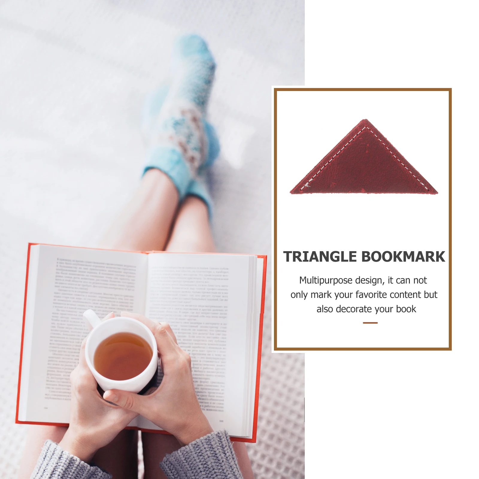 

Vintage Triangle Cowhide Corner Bookmarks Bulk Pack Page Holders For Students Book Lovers Office Workers