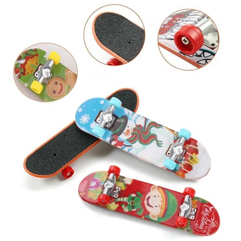 10 pçs/lote natal auto instalado dedo skate plástico profissional dedo decks ponte de metal dedo skate crianças presente