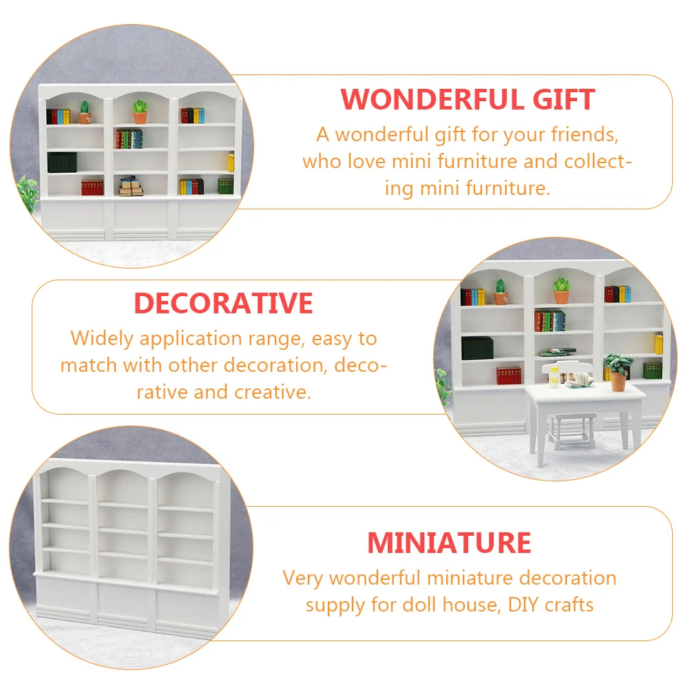 

1Pc Practical Mini Bookcase Deform Resistant Mini Cabinet Doll House Furniture Miniature Decoration Gift For Collectors