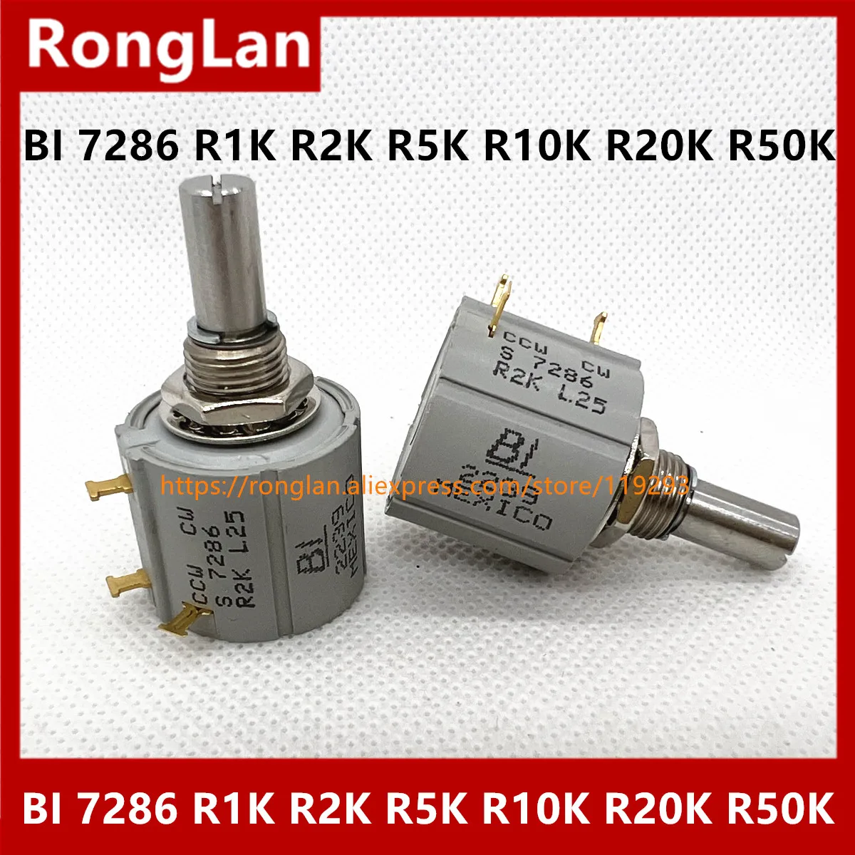 [BELLA] 7286 Mexican production BI R1K R2K R5K R10K R20K R50K multi-turn potentiometer CCW CW -5PCS/LOT