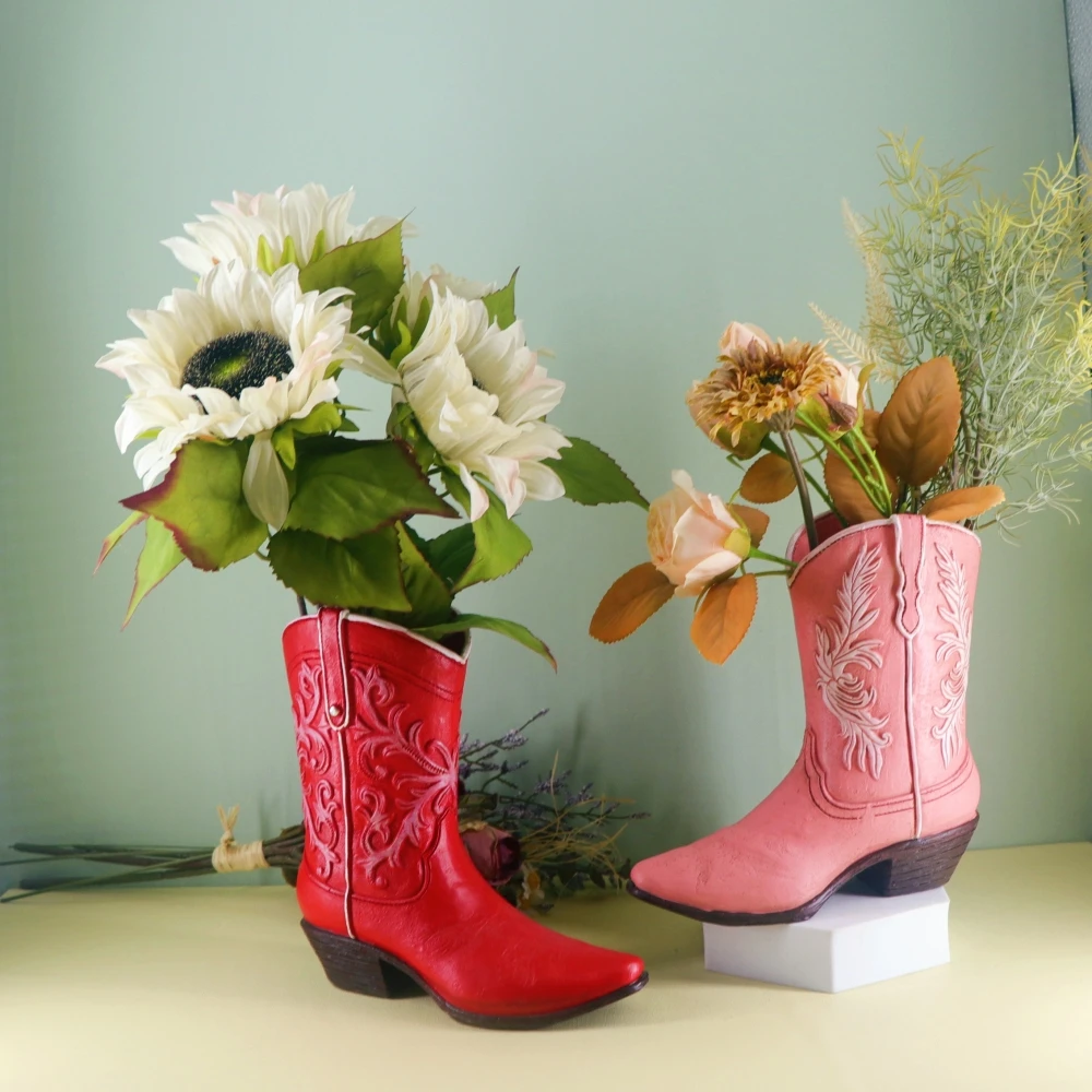 

Creative Boot Shaped Vases Resin Flower Pot Home Living Room Desktop Decoration Flower Arrangement Hydroponic Plant Container