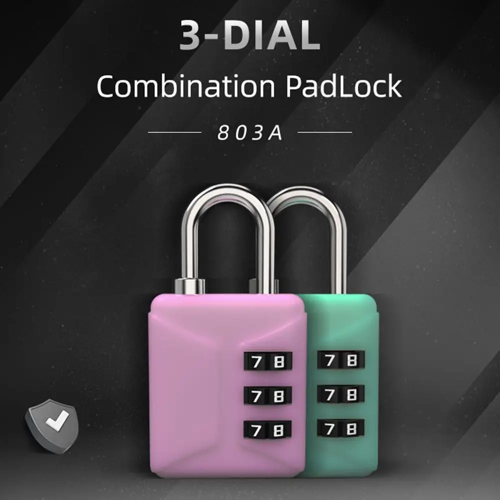Security Combination Lock 3 Dial Digit Password Lock Backpack Zipper Lock Luggage Padlock Dormitory Cabinet  Lock