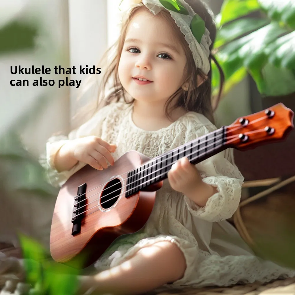 4-saitige Ukulele-Musikinstrument-Spielzeug, verstellbarer Knopf, pädagogische Simulation, Ukulele-Spielzeug, langlebiges klassisches Musikspielzeug für Kinder