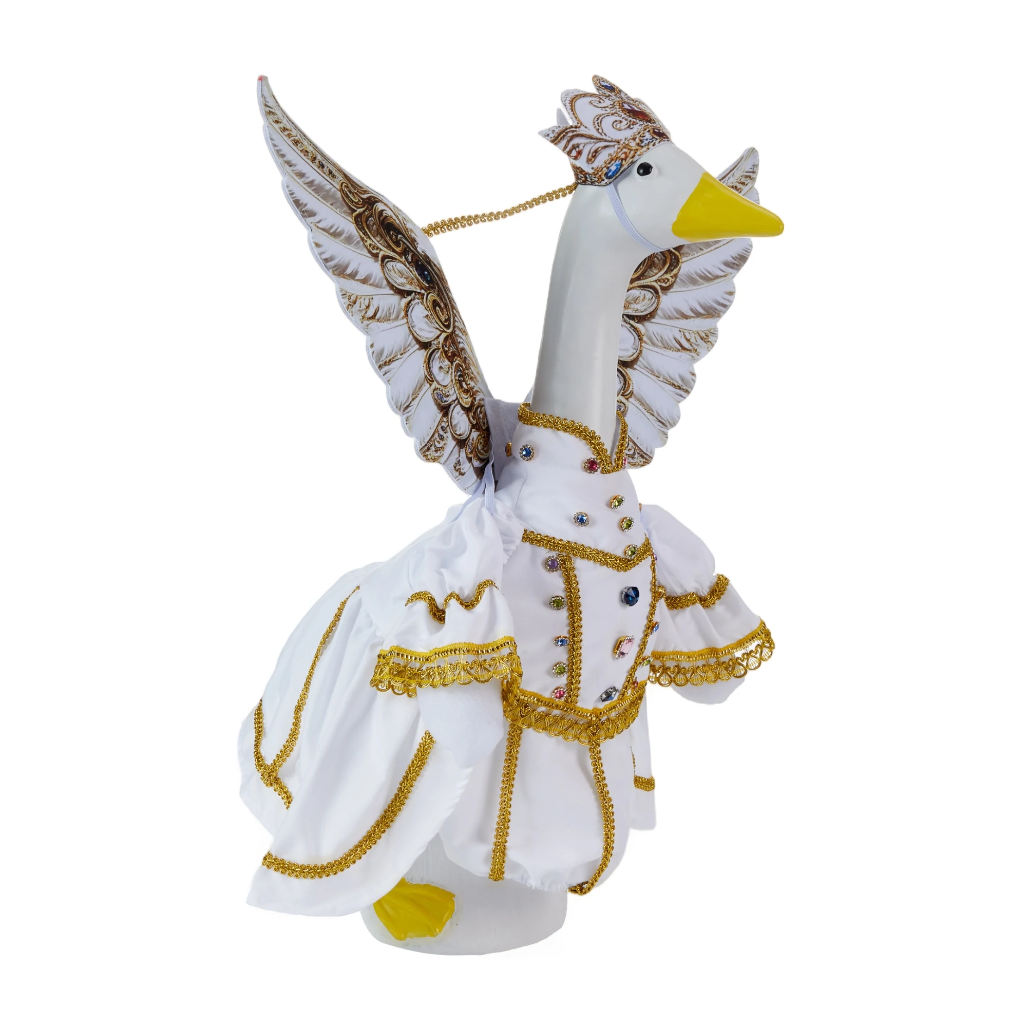 Porch Goose Outfit Angel Costume with Wings Hat Cosplay Goose Statue Clothes Garden Decoration