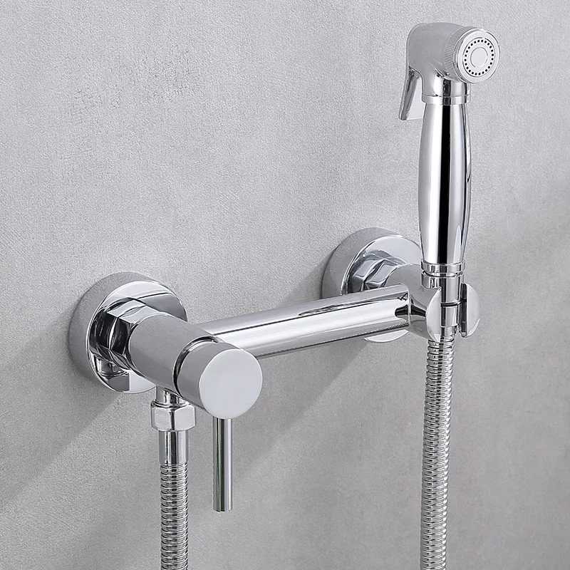 

Набор для биде с золотым унитазом, латунный настенный душ, аксессуары для ванной комнаты, смеситель для биде, краскопульт, насадка для холодной и горячей воды, моющийся Туалет