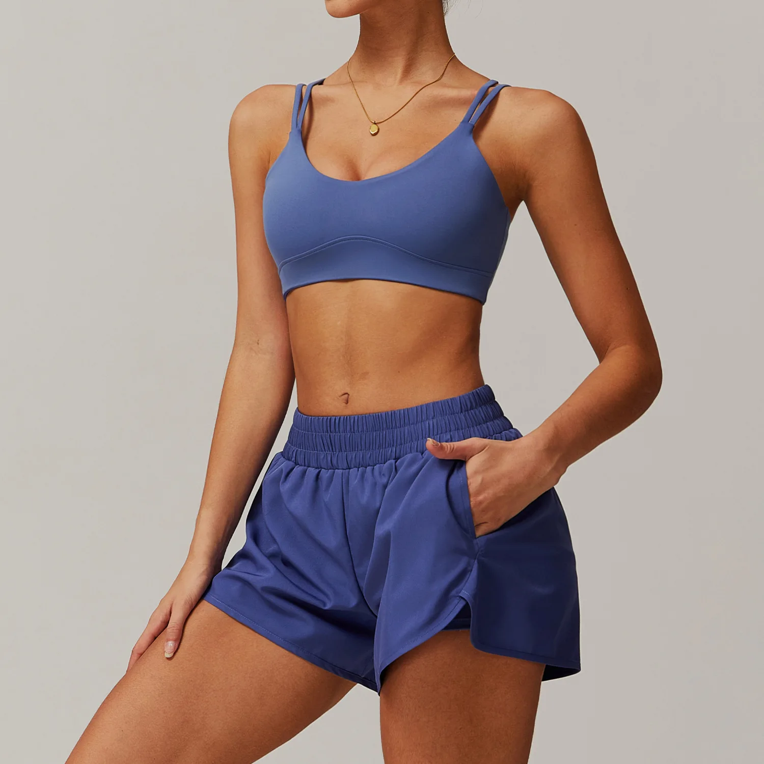 Yoga Suit 2PCS Sports Set Women Gym Set Women Tracksuit Running Workout Zipper Long Sleeve Shorts Yoga Clothing Athletic Wear image 5