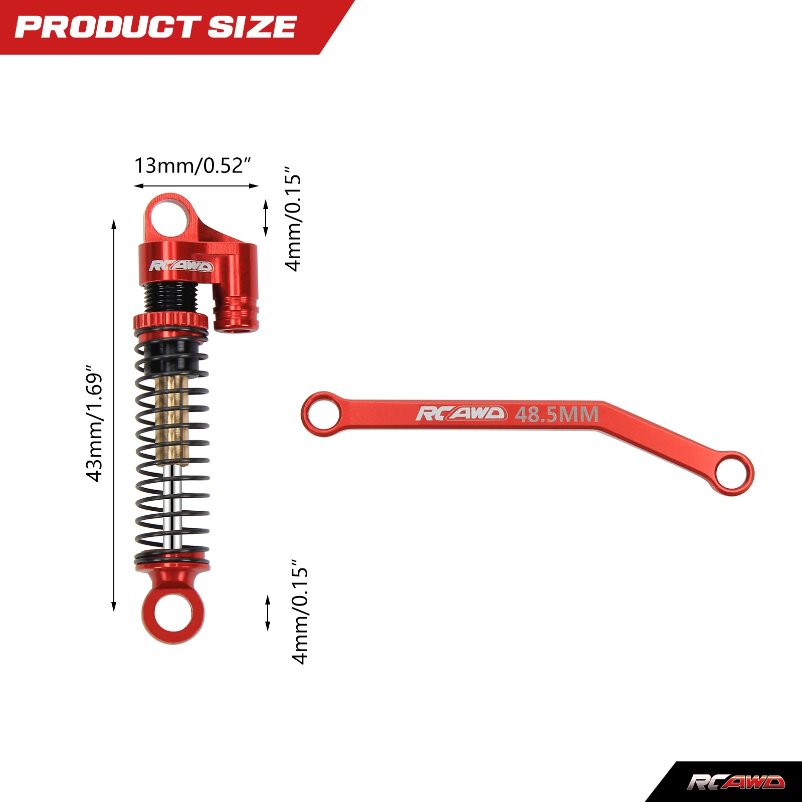 Aluminiowy amortyzator i łącznik/pręt/drążek/łącznik toe dla FMS Hobby FCX24 1/24 1/18 crawlers cześć zapasowa