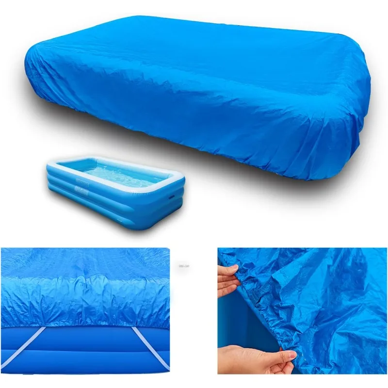 

103x69 inch Inflatable Rectangle Pool Cover 120x72 inch Dustproof Strong Tear Resistance Pool Covers Built-in Elastic Band