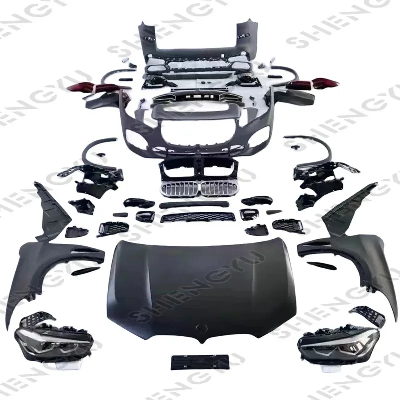 

Body kit X5 E70 08-13 change to 19-22 G05 MT model include front and rear bumper with grille and auto lamps hood