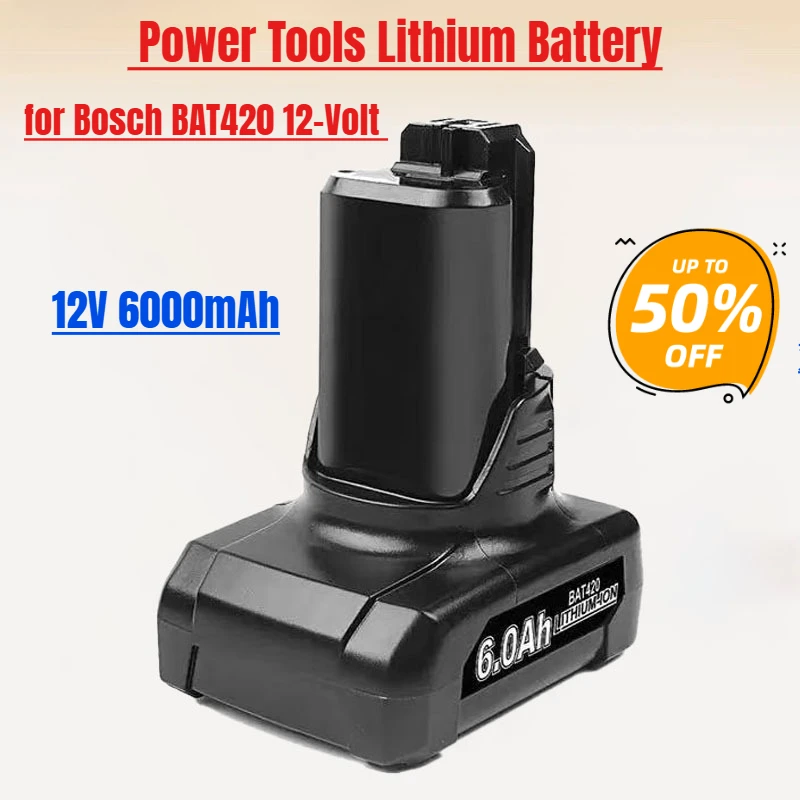

12V 6000mAh Replacement Battery for Bosch BAT420 12-Volt Max Power Tools Lithium Battery