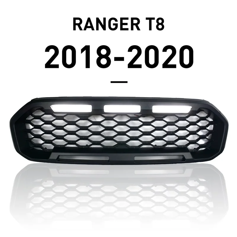 Ship From USA For Ranger Grill Mesh T8 Raptor Style Lariat Limited XL XLT MK2 2018 2019 2020 2021 Front Racing Grille Grills