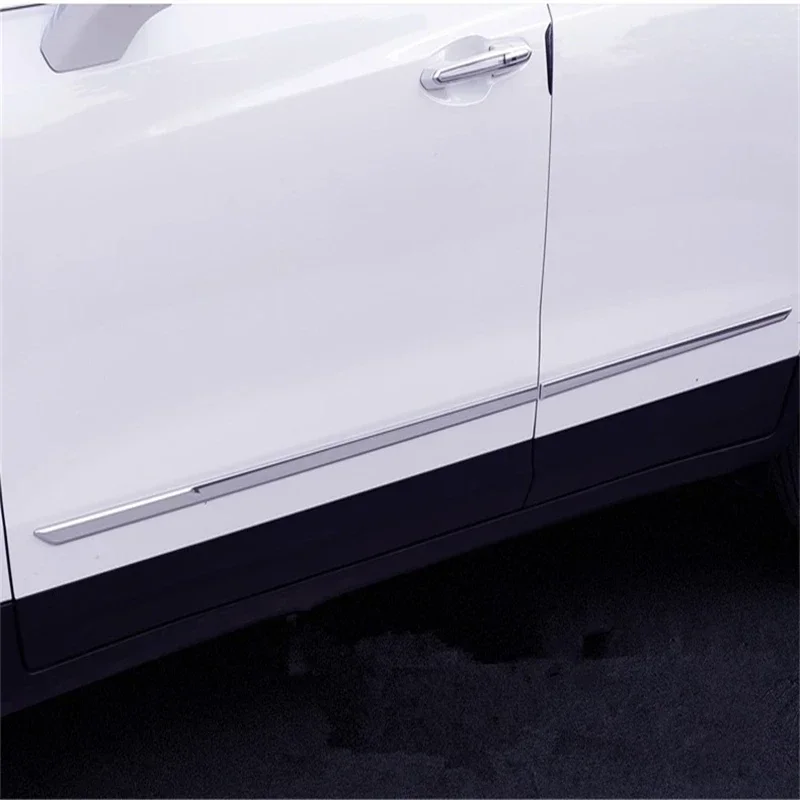WELKINRY For Cadillac XT4 XT5 2016-2024 ABS Chrome Outer Car Body Door Side Moulding Bar Cover Trim