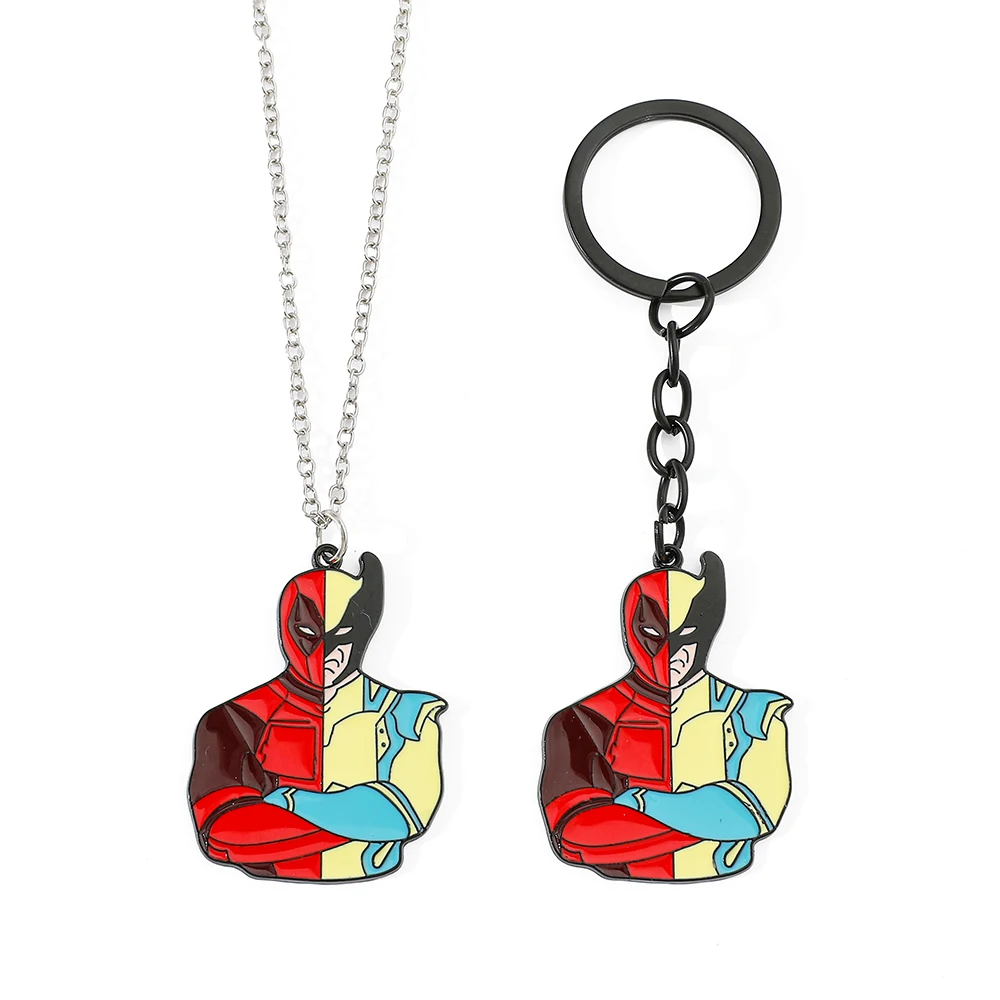 Marvel Deadpool & Wolverine Necklace Fashion Cool Deadpool & Wolverine NeckChain For Friends Cosplay Party Jewelry Gifts