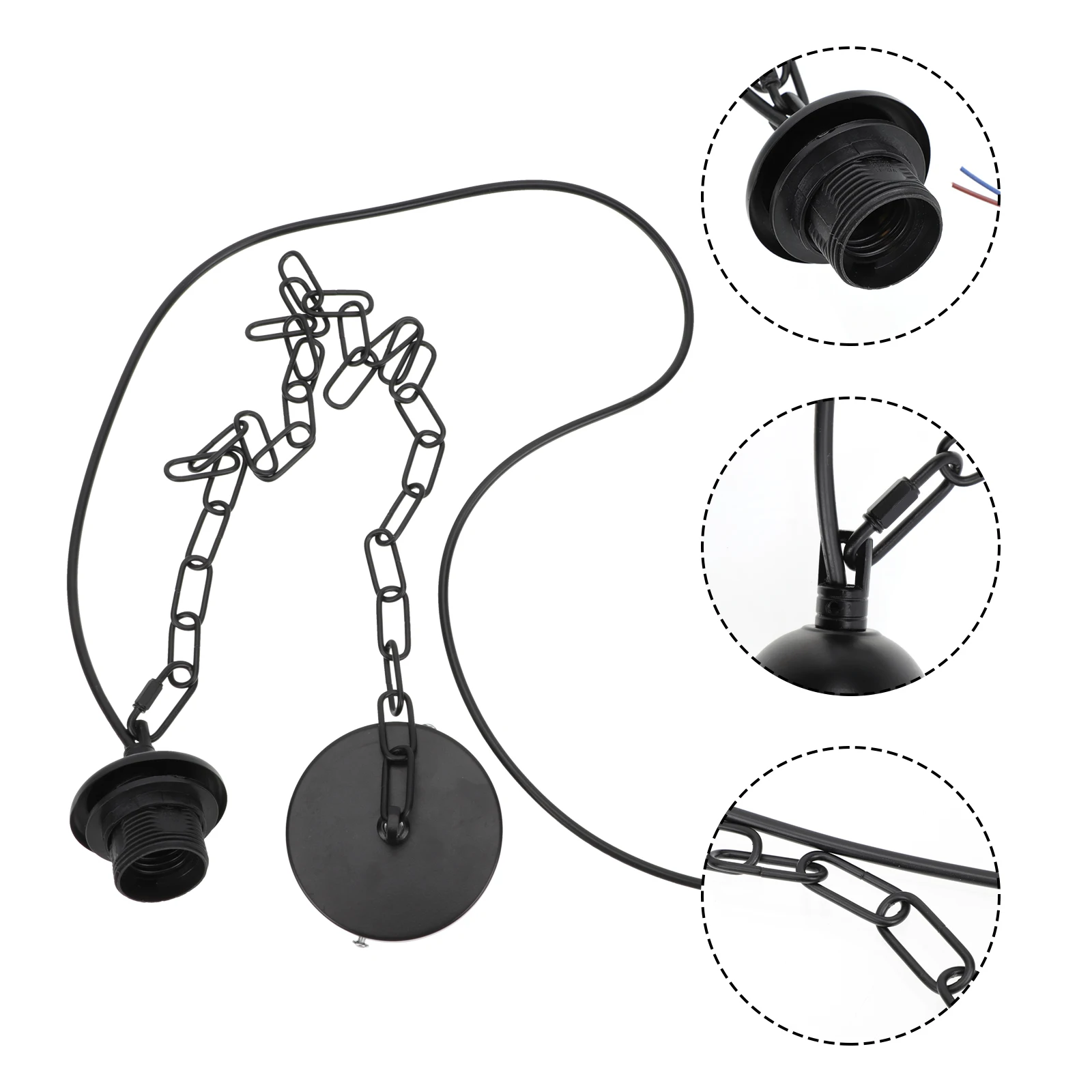 

1 Set Of Hanging Head For Diy Pendant Decor Retro Iron Chain Lamp Holder, Chandelier Chain Light Fixture Accessories, Diy Lamp