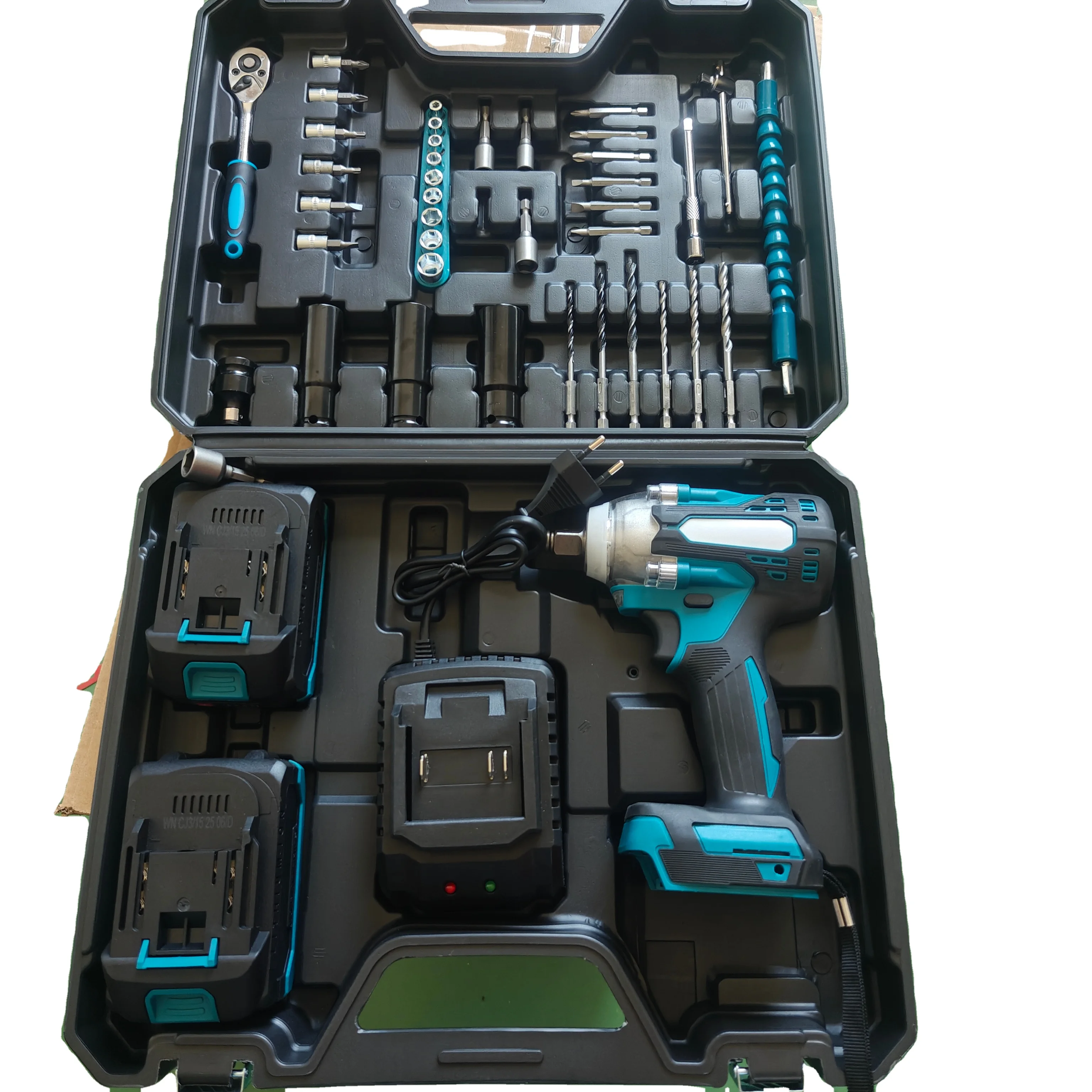 

Cordless 2 Speed Rechargeable 300N 1/2' Impact Wrench Tool Set