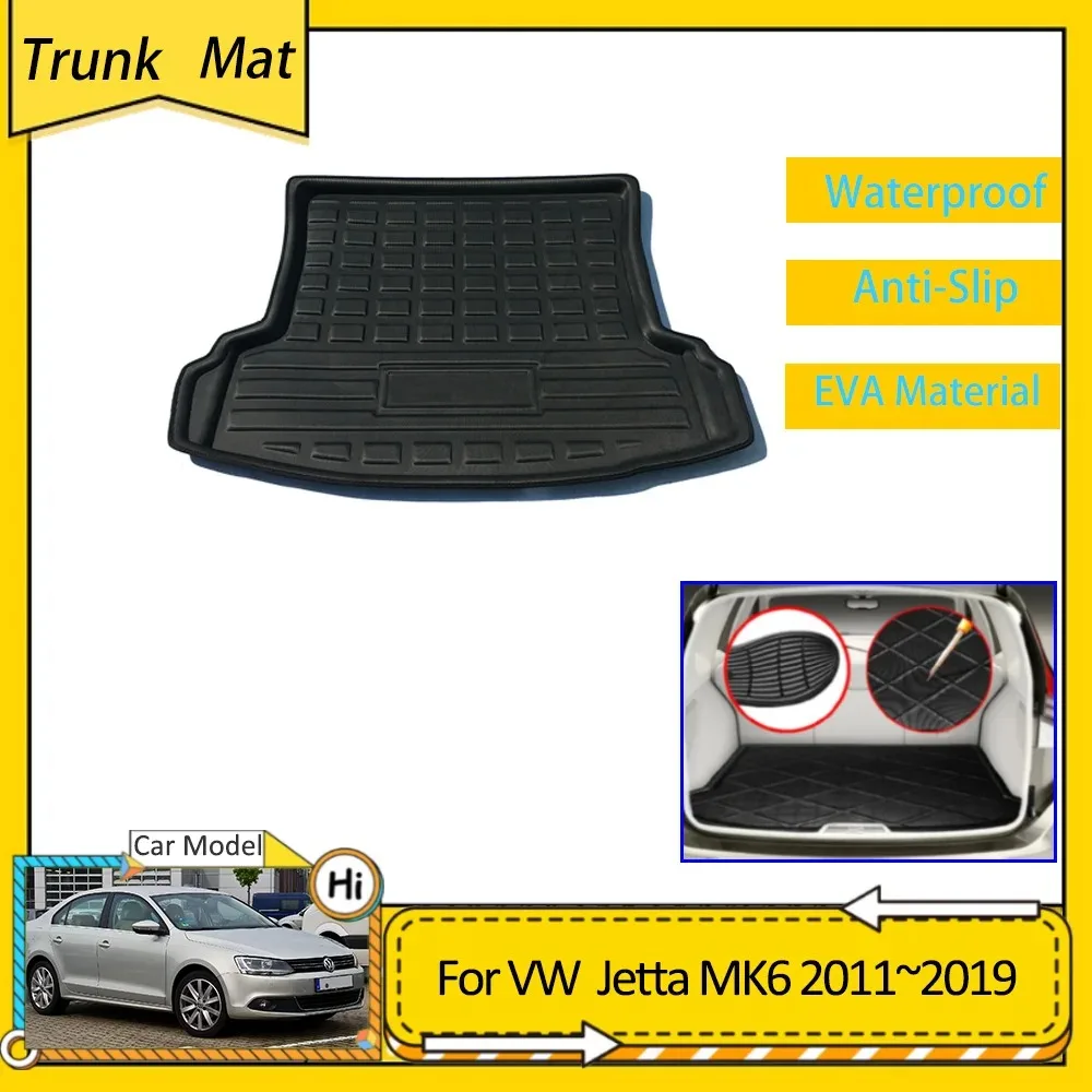 

Car Trunk Mat For Volkswagen VW Jetta A6 1B Vento MK6 2011~2019 Cargo Boot Pad Protective EVA Waterproof Carpet Liner Cover