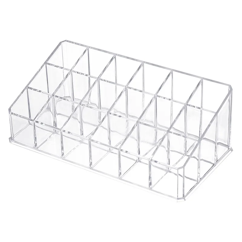 Clear 12/18/36 Grid Lipstick Stand Case Makeup Organizer Storage Box Lipstick Display Holder Cosmetic Jewelry Organizer Box