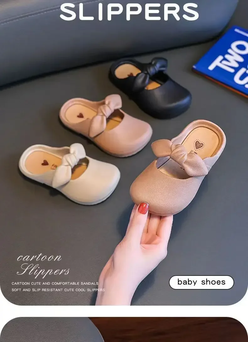 Kinder Hausschuhe Kinder süße Bao Toe Schuhe tragen flache Haus Fliege Schuhe Mädchen Schuhe Hausschuhe Kinder Hausschuhe – Detail 2