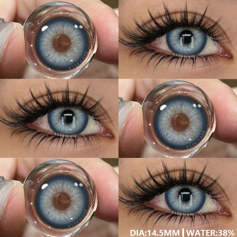 Fashion Color Contact Lenses for Eyes 1pair Blue Eye Lenses Gray Contacts Cosmetic Green Contact Lenses Yearly Color Eye Lens