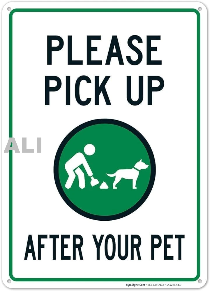 Clean Up After Your Dog Sign Please Pick Up After Your Pet Sign Funny Retro Metal Sign 8x12 inches sign