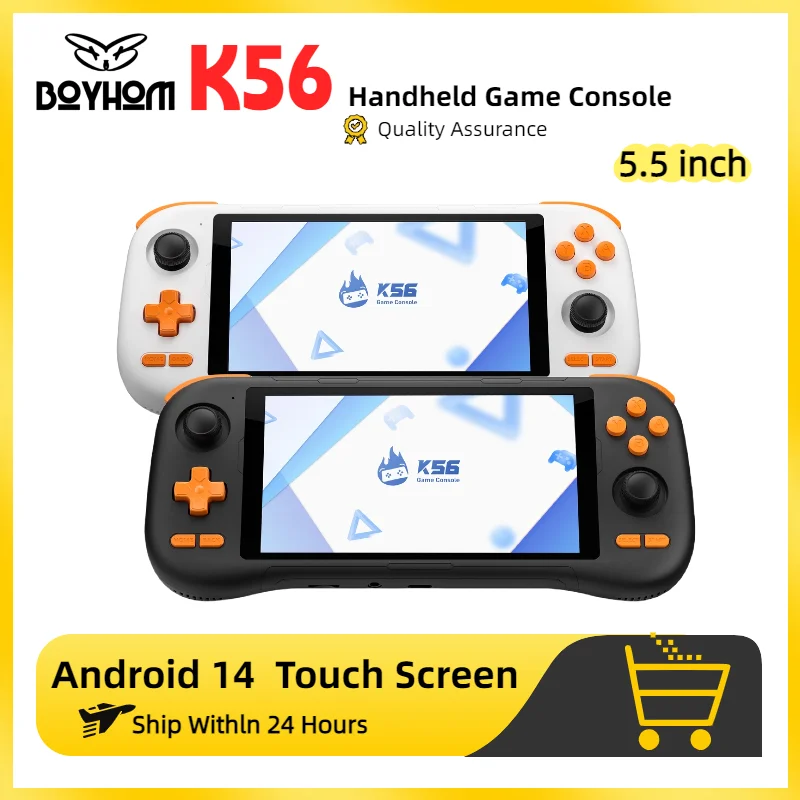 BOYHOM Super console K56 Android 14 Handheld Game Console 5.5 inch Touch Screen 5000mAh With 50+ Emulators 128GB
