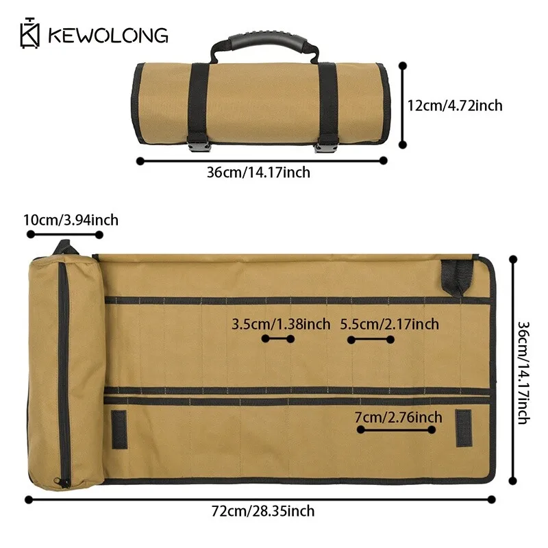 Organizer in tela resistente e impermeabile con ganci per appendere, custodia per parti portatile per elettricisti e meccanici