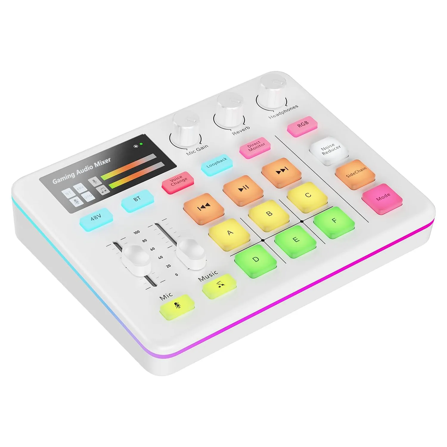 بطاقة صوت كمبيوتر G1 جديدة مع خلاط إضاءة RGB مناسب للبث المباشر للهاتف بالكمبيوتر والتسجيل. #5