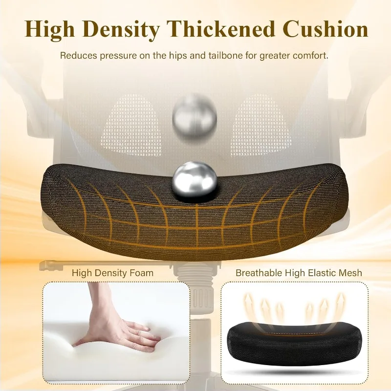 Bureaustoel Met Hoge Rugleuning En Verstelbare Lendensteun, Opklapbare Arm, Hoofdsteun, Draaibaar Rolwiel