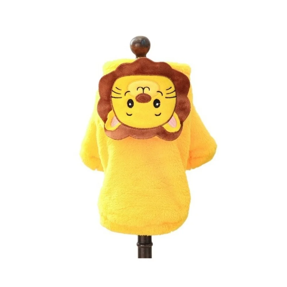 Superbe style : Costume de lion chaud pour chien, motif animal, sweat à capuche doux pour chien, épais et confortable, déguisement de transformation pour animal de compagnie, idéal pour l'extérieur.