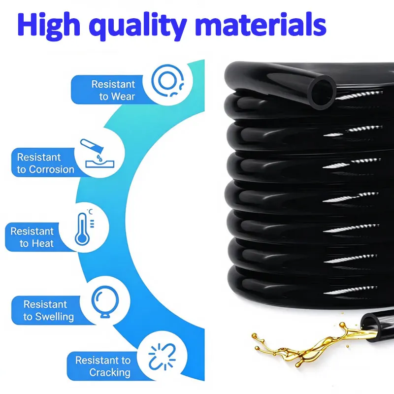 2-10m Flexible TPU Fuel Hose ID 2mm-7mm Petrol Pipe Gas Pipe for Motorcycle Car Power Equipment Oil Resistant High Pressure Tube