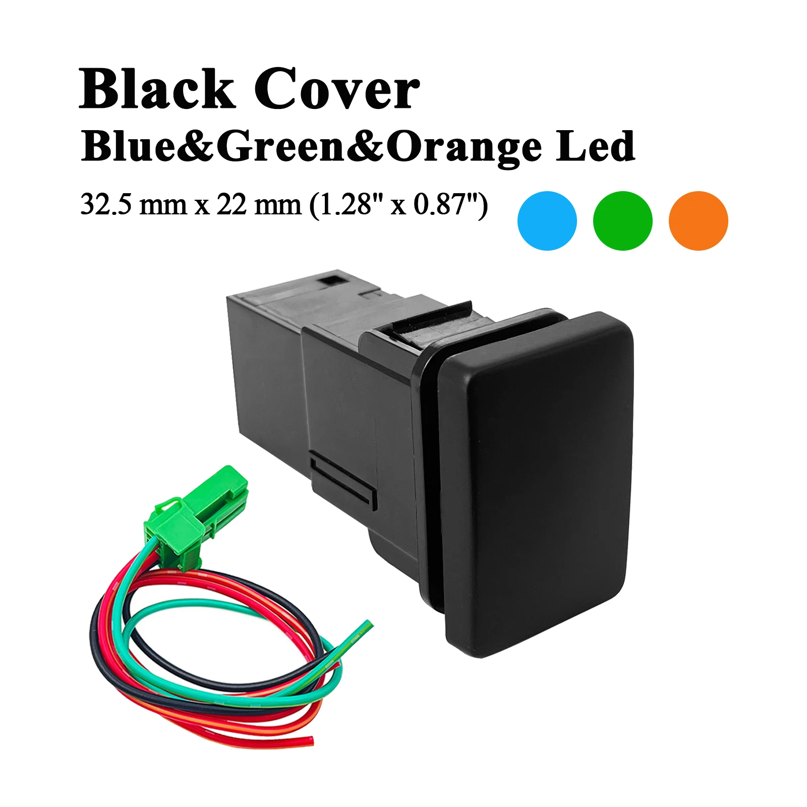 

PLAIN COVER Push Button Switch Blue/Green/Orange ON OFF&Momentary Switch For Toyota Tundra Land Waterproof Car Boat Accessories