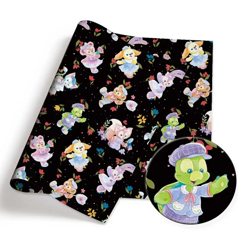 دافي والأصدقاء الكرتون الساخن DIY اليدوية الخياطة خليط اللحف فستان طفل ورقة المنزل 140cm النسيج المطبوع الخياطة النسيج