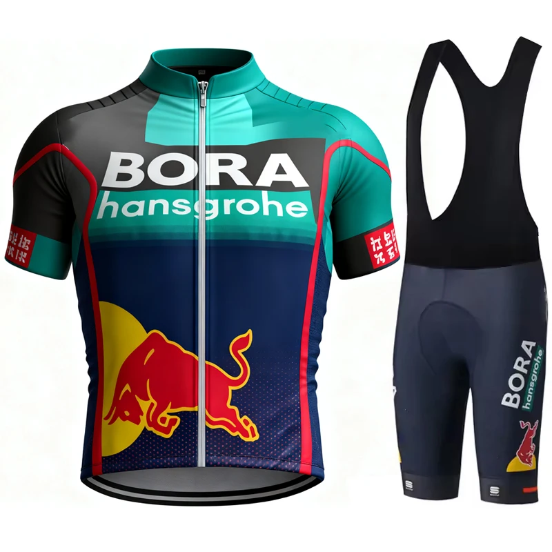 

Men's Cycling Outfit Set Red Bull Mountain Clothing Bib Bike Mtb Pants Equipment Man 2026 Jersey Road Uniform Maillot Male Suit