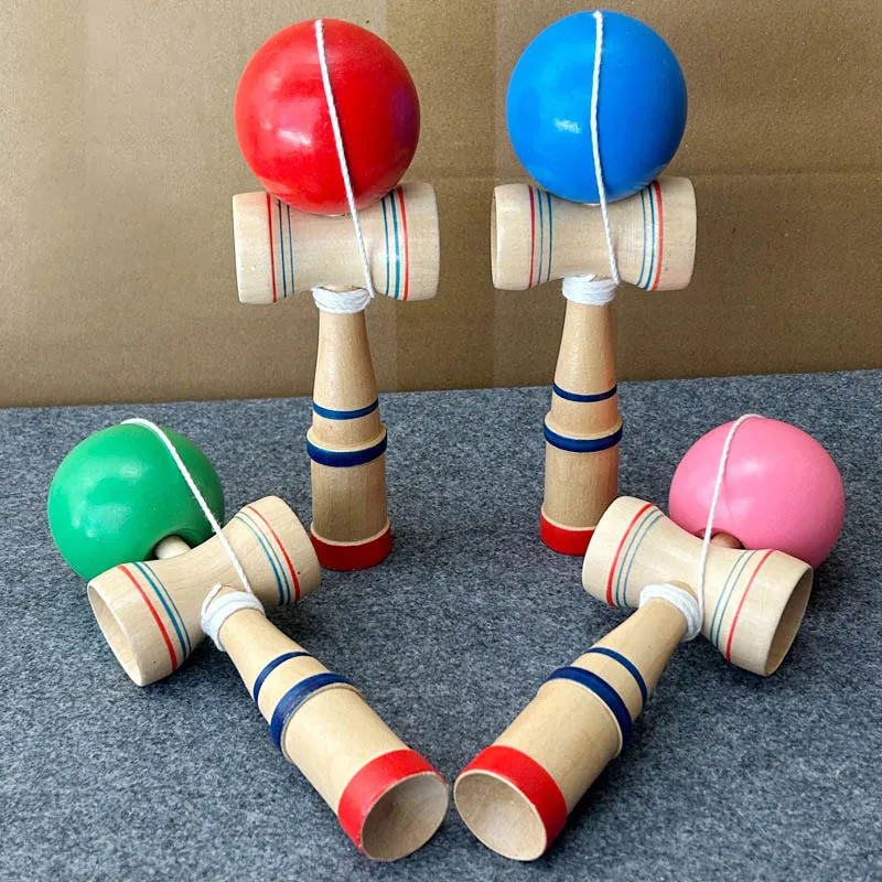 Prosty Piłka Kendama Drewniana Zabawka Piłka Fitness Trening Koordynacji Oko-Ręka Dla Dzieci Dorosłych Tradycyjna Gra Łapania Piłki Zabawka