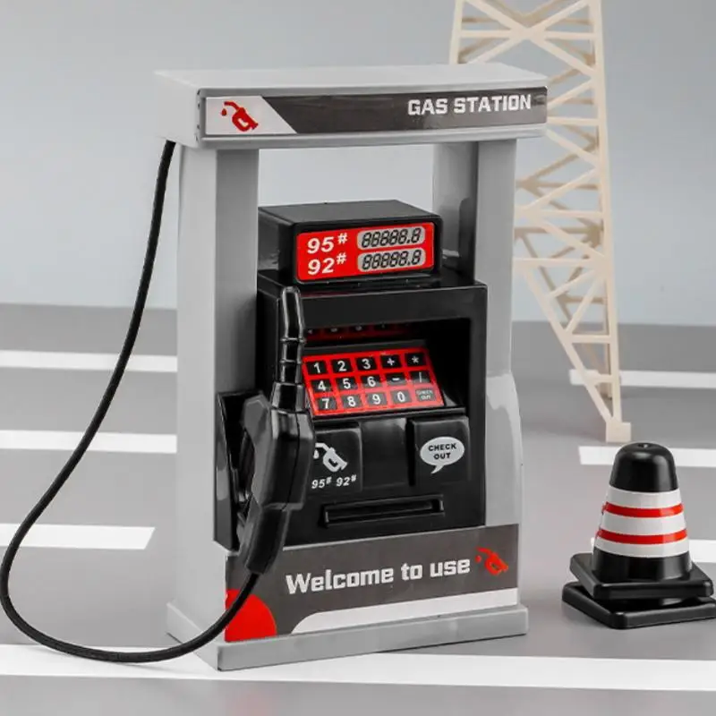 1 Set Realistisches Miniaturmodell Spielset mit Straßensperren Interaktives Lernspielzeug DIY Simulation Tankstelle Spielzeug