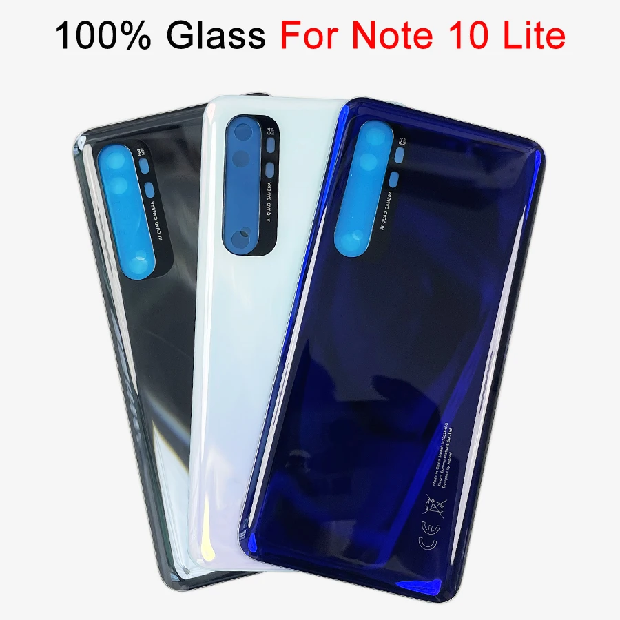 A+++ New For Xiaomi Mi Note 10 lite Battery Cover Back Glass Panel Rear Housing Case For Mi Note 10 lite Back battery Cover