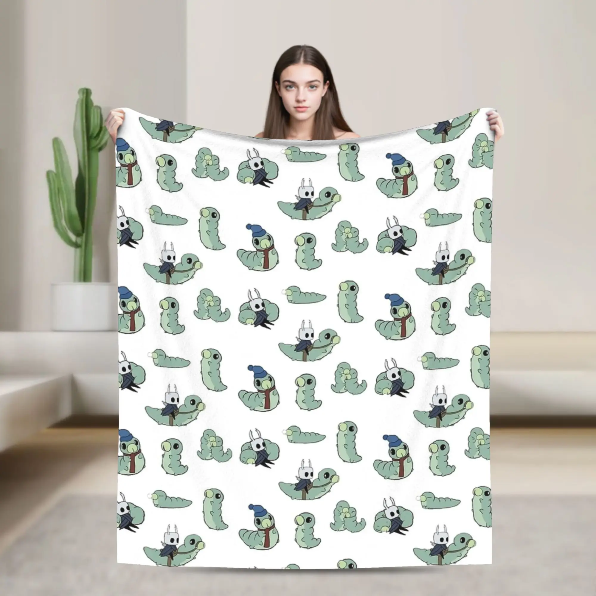Hollow Knight Grubs Pack Blanket  Super Warm Fluffy Plush Bedding Throws For Kids Couch Chair Flannel Bedspread Bed Cover