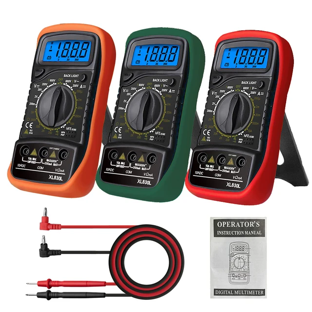 XL830L ręczny multimetr cyfrowy podświetlenie LCD przenośny amperomierz AC/DC woltomierz Ohm tester napięcia miernik Multimetro