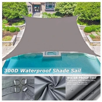 야외 차양 방수 차양 돛 정원 캐노피, 테라스 자동차 캔버스 차양 직사각형 수영장 햇빛 가리개 돛 