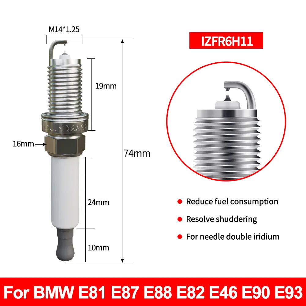 Dual Iridium Spark Plugs for BMW E82 E87 E90 318i 320i