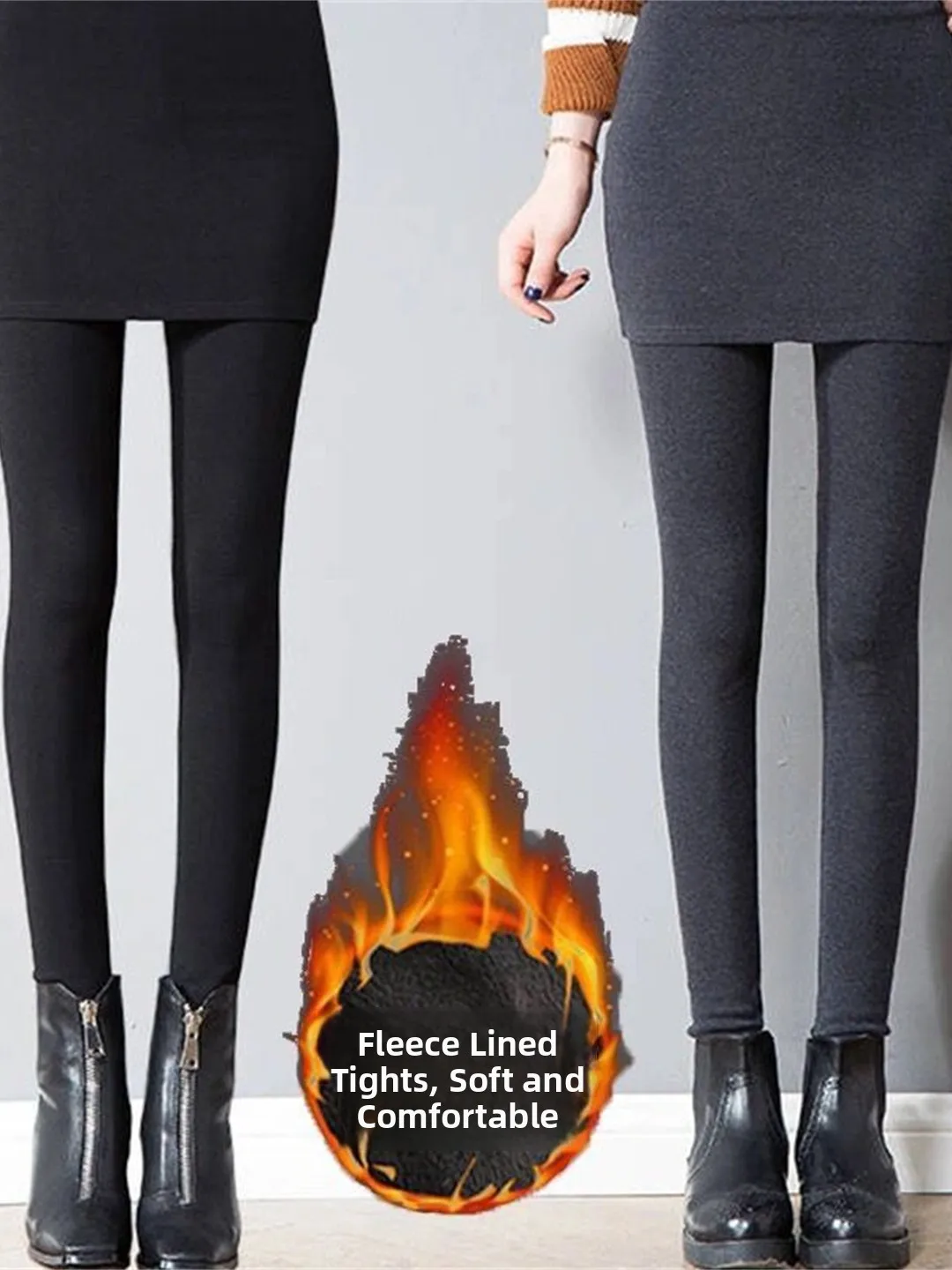 Women's High Waist Thickened Fleece Lined  Base Layer Pants Autumn Winter Warm Tight Fit Leggings Casual Long Pants