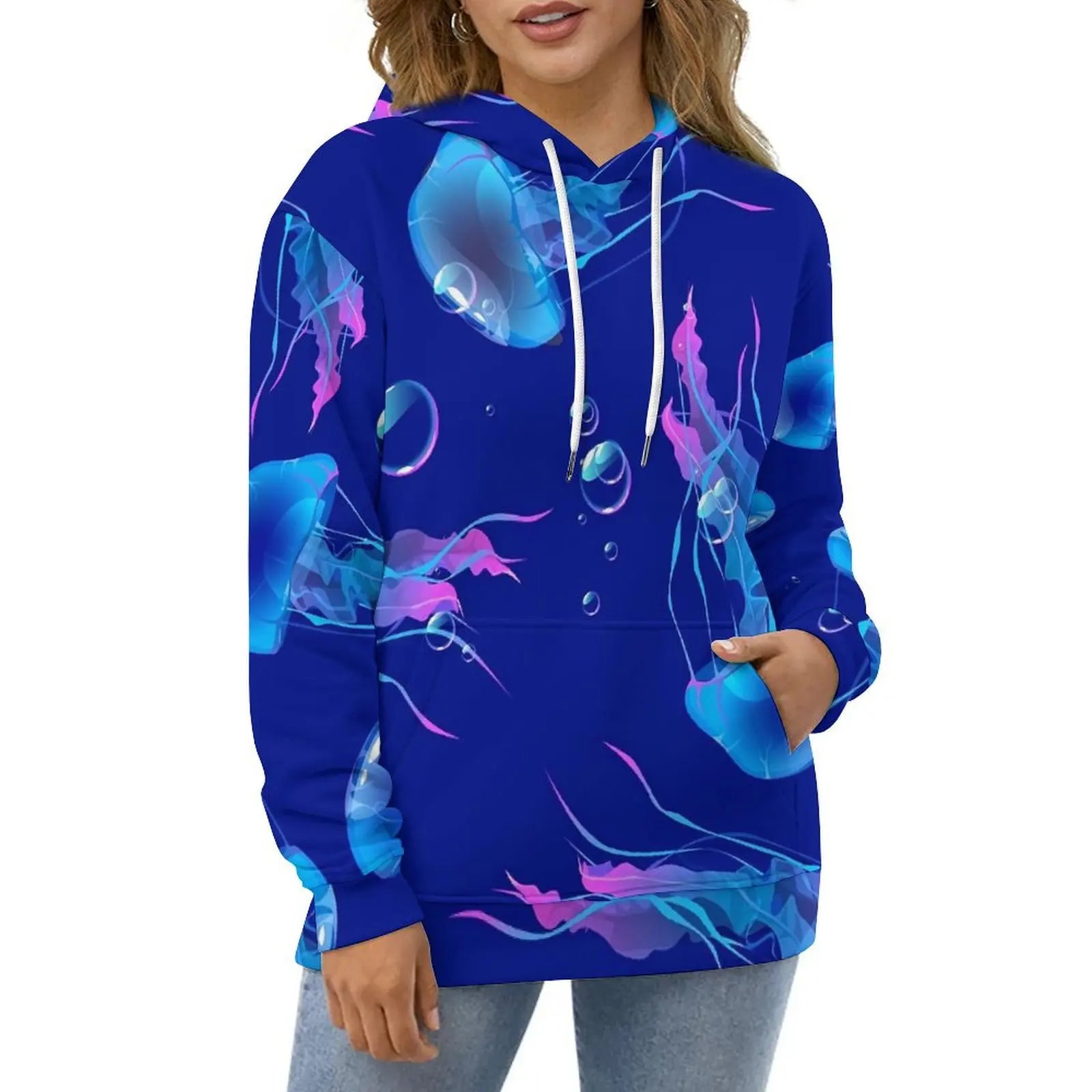 

Jellies Print Casual Hoodies Fun Animal Print Y2k Hoodie Women Long-Sleeve Korean Fashion Pattern Loose Oversize Sweatshirts