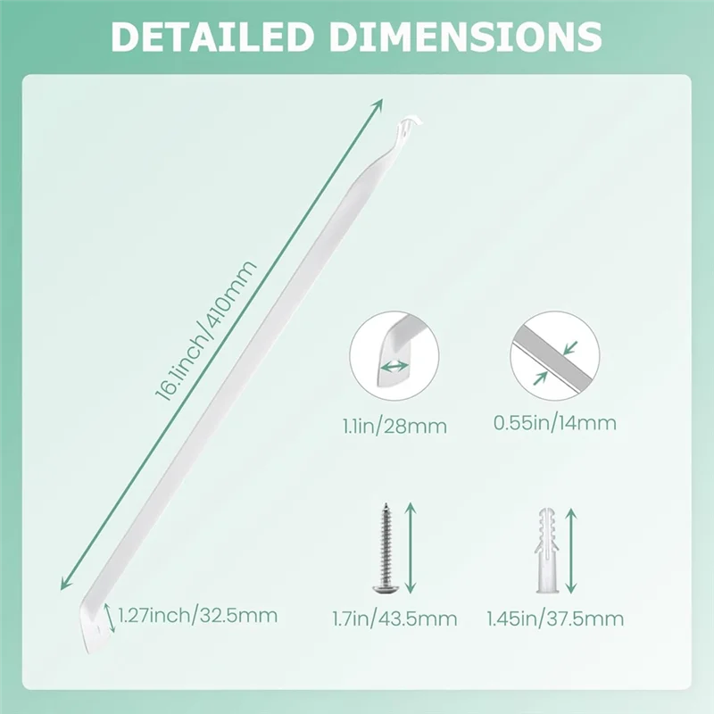 ABCA-6 Pcs 와이어 선반 브래킷, 12인치 깊이의 와이어 선반용 지지 브래킷, 옷장 선반 액세서리