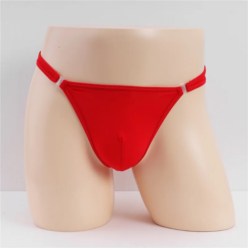 Men's Sexy Panties Detachable Waisted Thongs And G Strings Ice Silk Elastic Transparent Underwear Low Waist Sissy Jock Strap