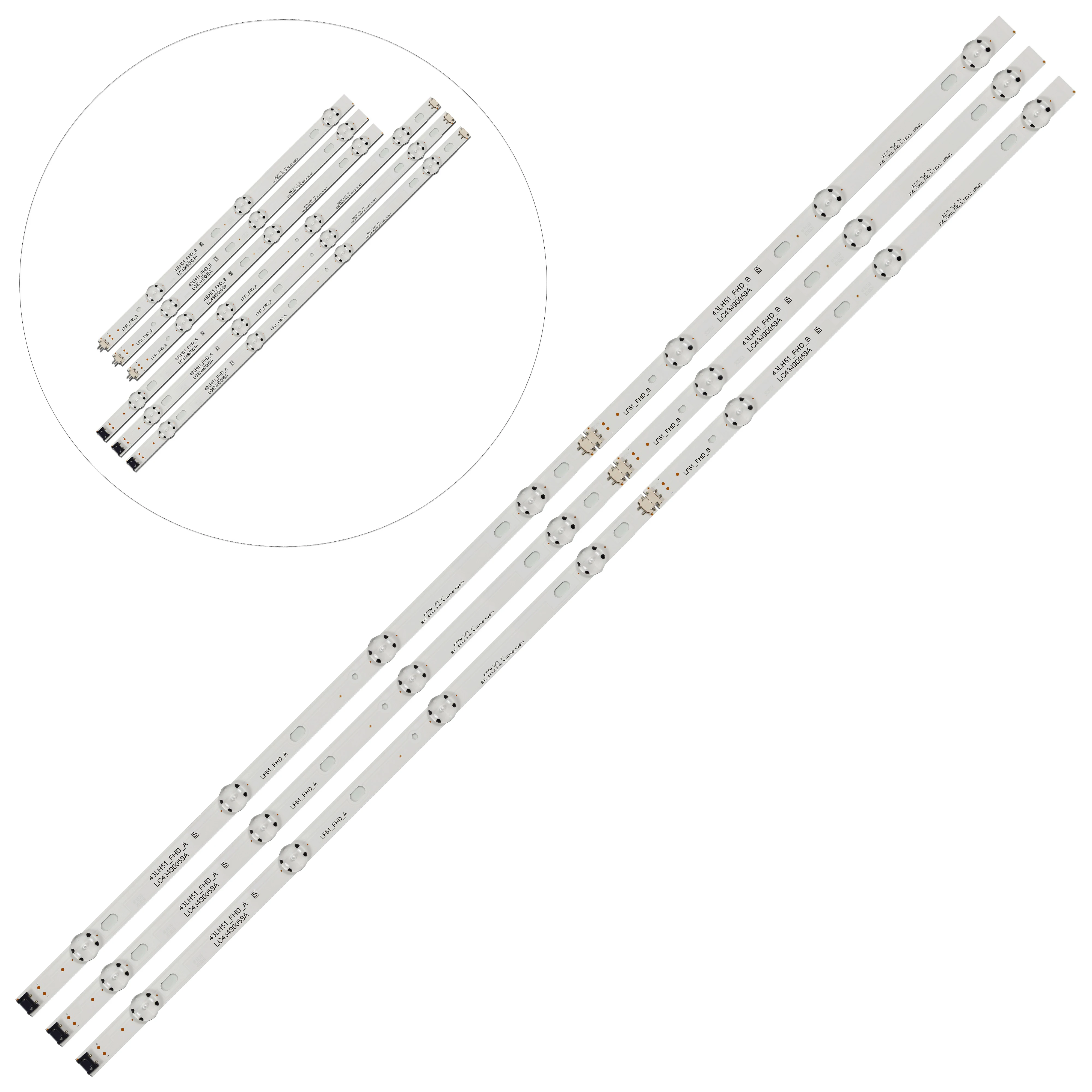 3pcs Led Strip 7 Lamp For Innotek 17Y 43inch_ A-Type 43UJ634V-ZD 43UJ630V 43LJ594V-ZA NC430DGG-AAFX3 HC430DUN 43LJ61_FHD_L